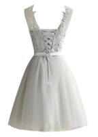 Women Lace Bridesmaid Dress Sleeveless Embroidered Mesh Tulle Slim Elegant Ladies Party Wedding Formal Dress pekdi