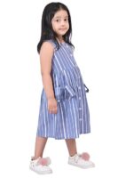 Girls Embroidery Cotton Long Sleeve Flower Dresses LH5460 for 1-8 Years (Light Blue)