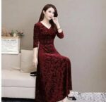 Long Sleeve Jacquard Cocktail Dress, Vintage Flared Swing Style, Party Prom Tea Dress