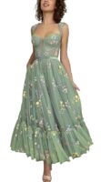 Puffy Sleeve Prom Dresses Flower Embroidery Tulle Backless A-line Lace Formal Evening Party Gown for Women