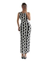 Formal Evening Dresses for Women Elegant Evening Party Prom Dress Long Sexy Round Neck Sleeveless Split Wrap