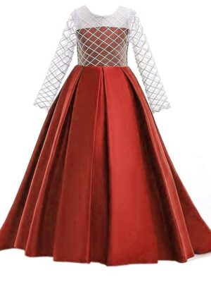 Net Wedding Maxi Dress for Women (Maroon-002)
