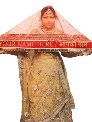 Sada Saubhagyawati Bridal Customized Dupatta | Name Bride Chunni & Dupattas | Dulhan Name Wala dupatta for Marriage, Indian(SSBCD- RED07)