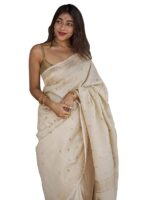 Women's Lavander Banarasi Kanchipuram Art Silk Saree for Women – Traditional Wedding & Party Saree with Blouse Piece – Ethnic Indian Silk Saree for Bridal, Festive (Beige)