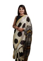 Traditional Indian Ethnic Wear with Blouse Piece, Festival Wedding Special ( White & Black)