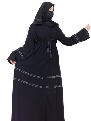 Nida Fabric Free Size Muslim Burqa/Abaya & Burkha Dress for Muslim Women( Deep Blue)