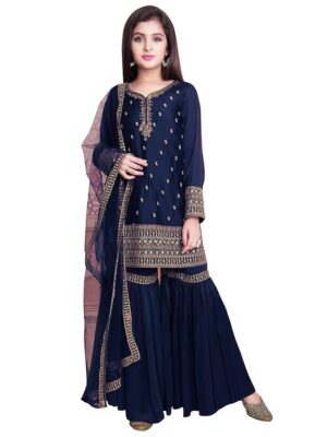 New Girl's Style Georgette Salwar Suit For Kids (Blue)